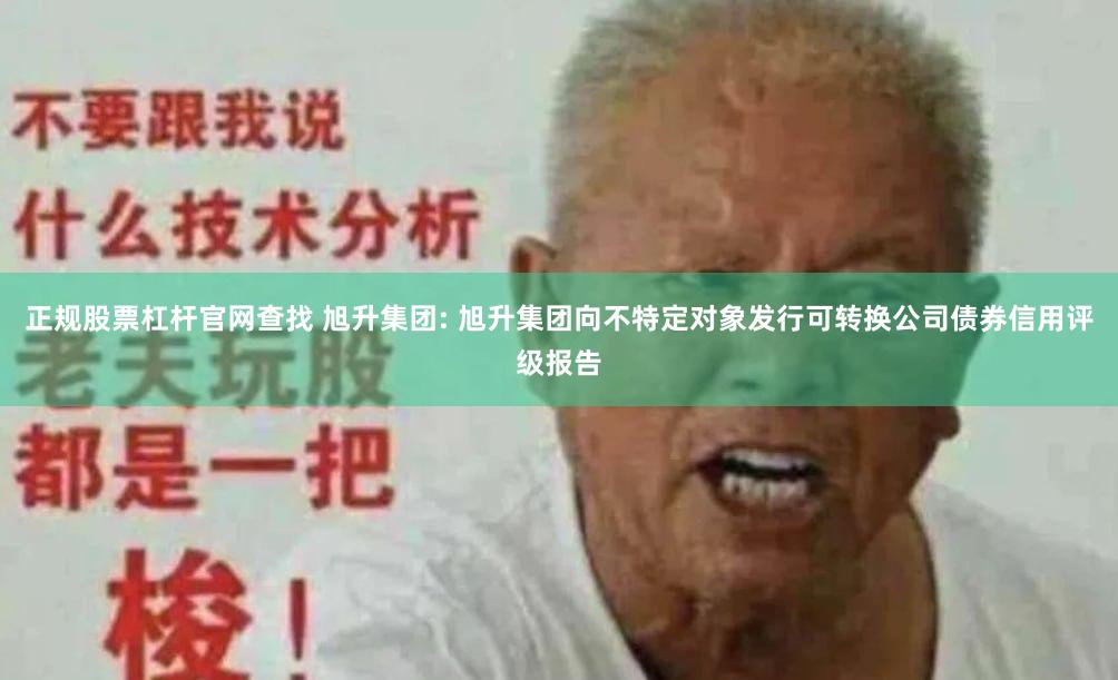 正规股票杠杆官网查找 旭升集团: 旭升集团向不特定对象发行可转换公司债券信用评级报告
