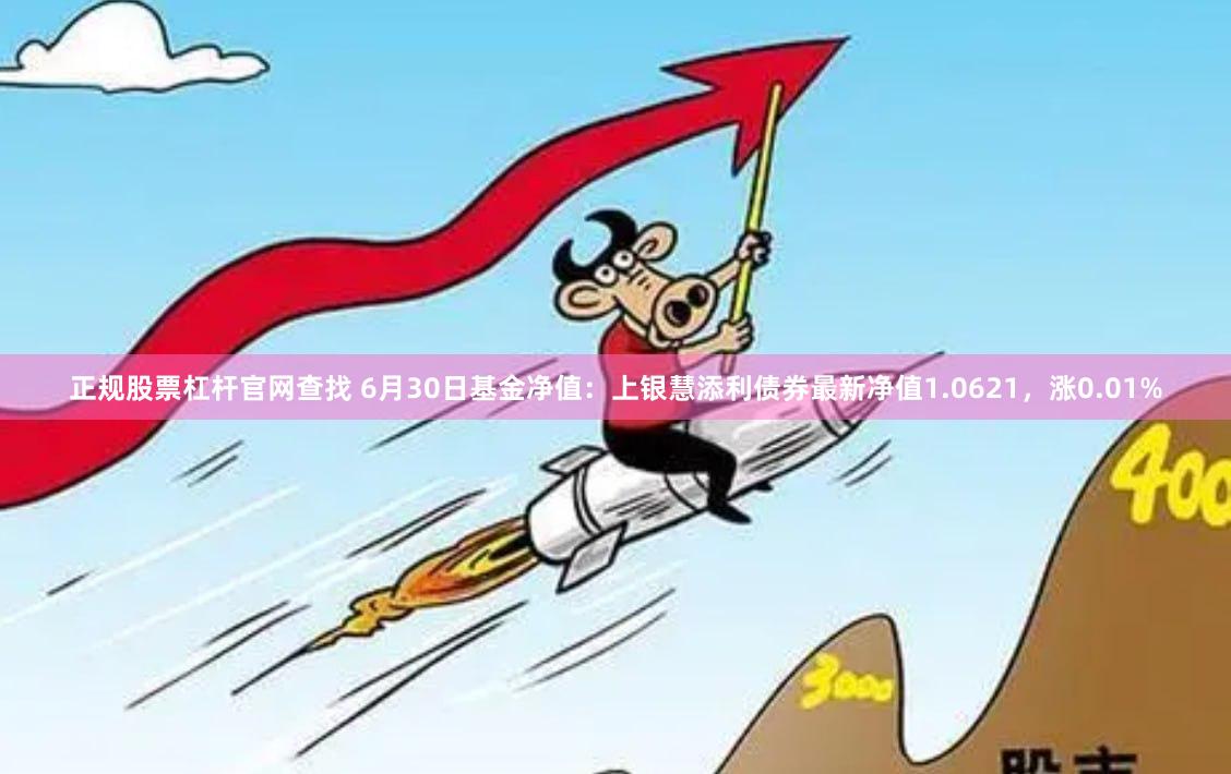正规股票杠杆官网查找 6月30日基金净值：上银慧添利债券最新净值1.0621，涨0.01%