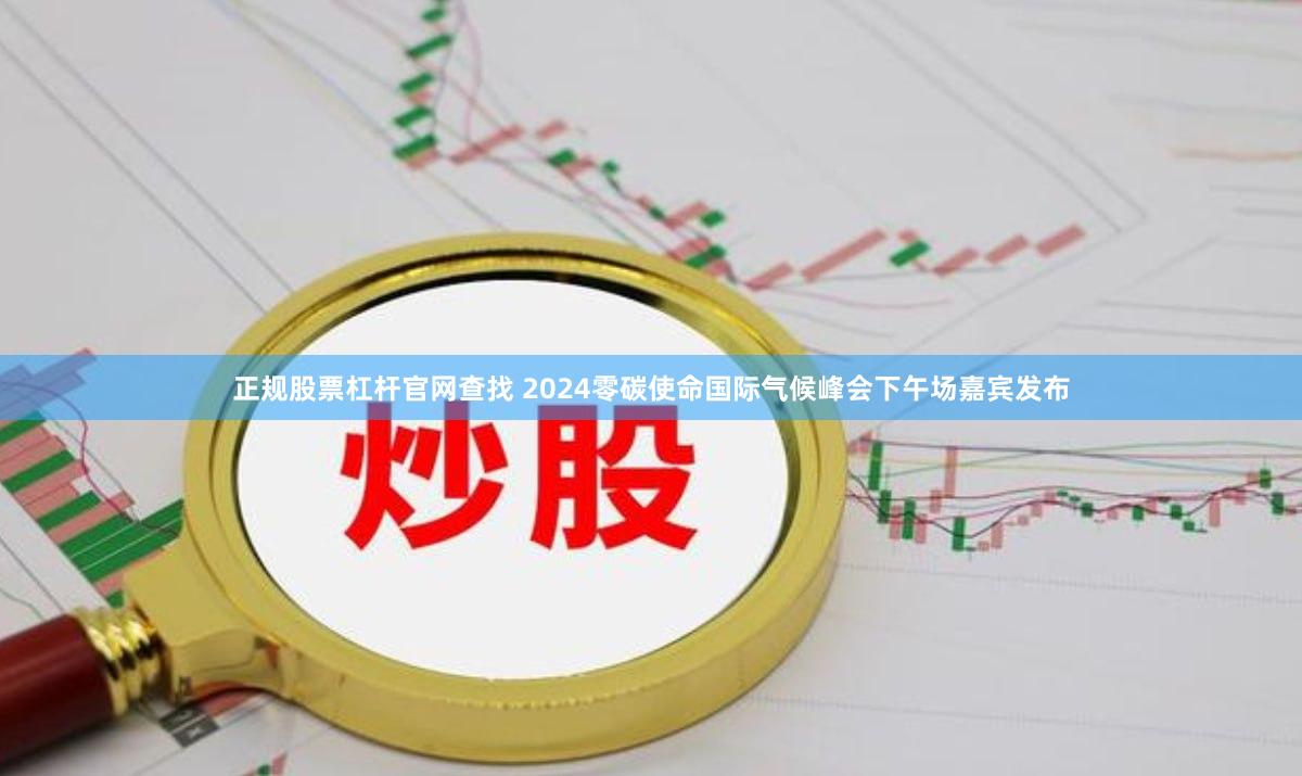 正规股票杠杆官网查找 2024零碳使命国际气候峰会下午场嘉宾发布