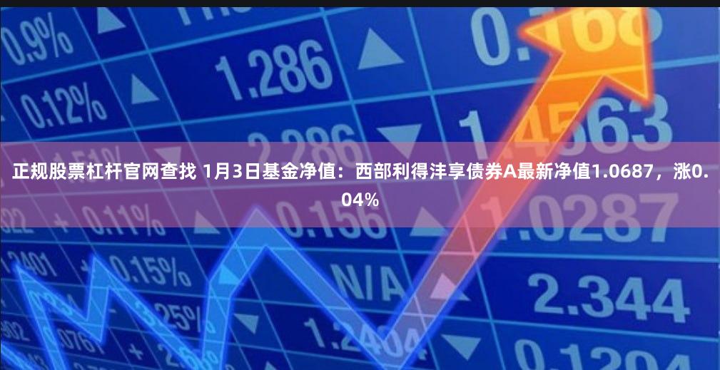 正规股票杠杆官网查找 1月3日基金净值：西部利得沣享债券A最新净值1.0687，涨0.04%